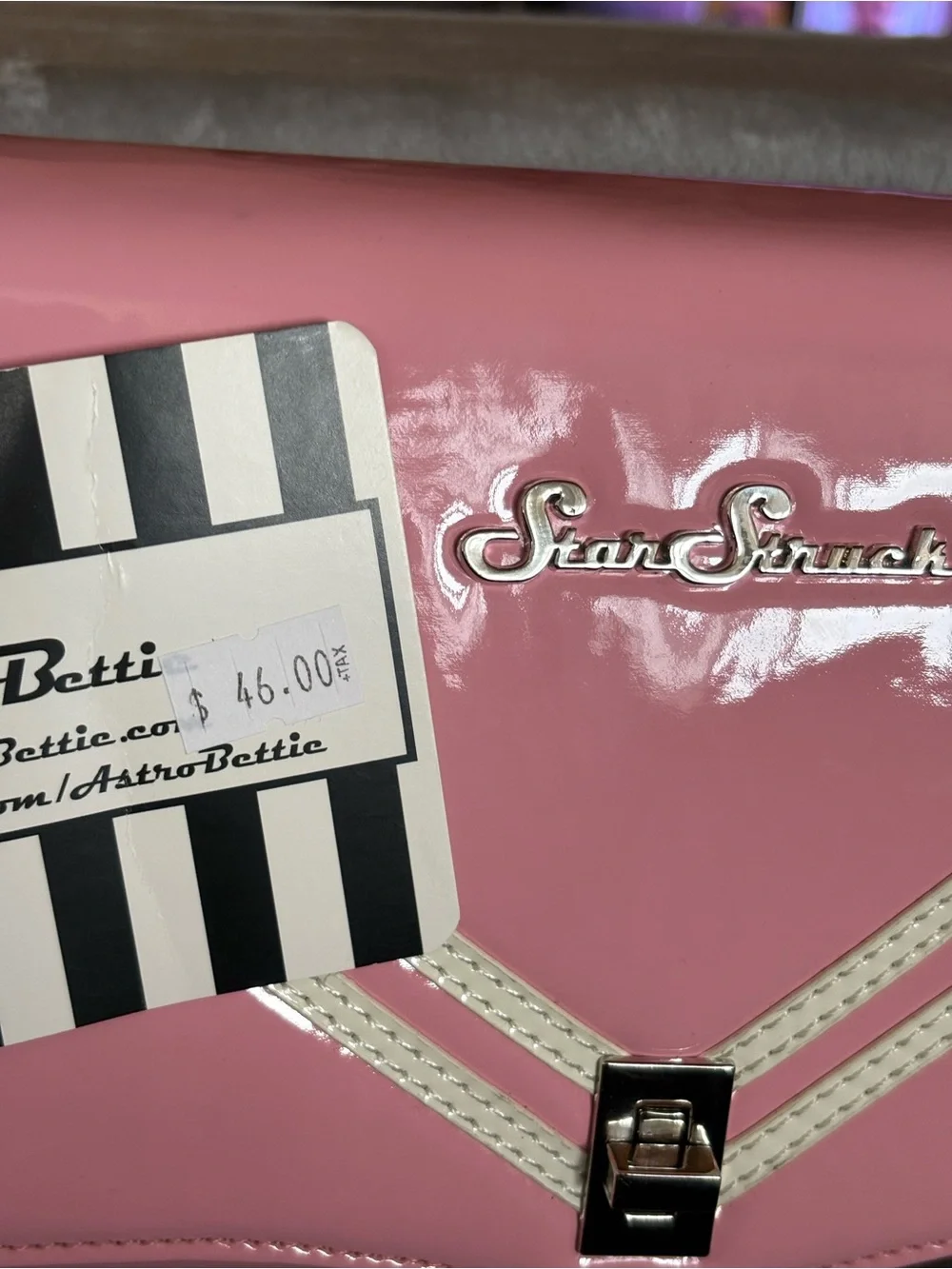 Astro Bettie Pink Patent Envelope Clutch